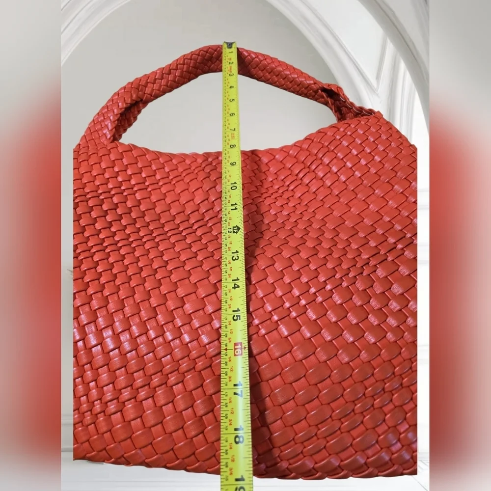 Stylish Vegan  Orange Woven Women's Bag